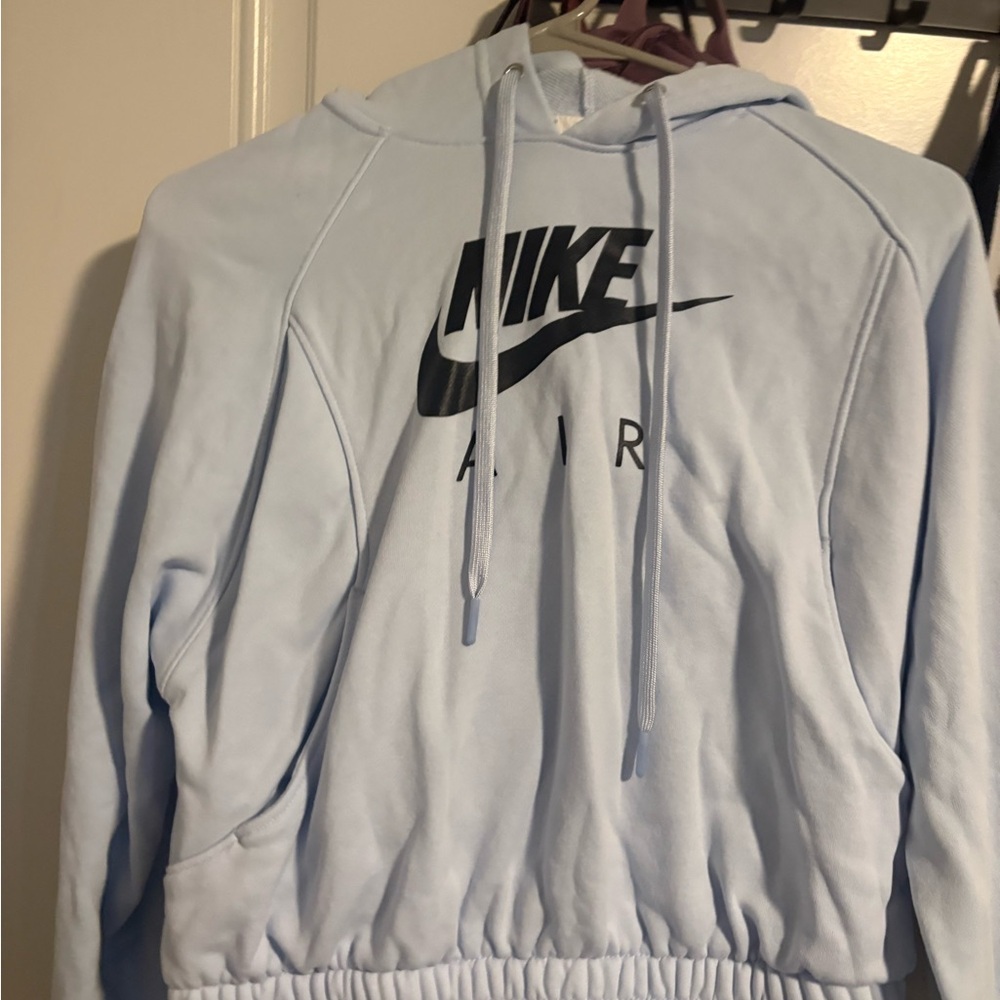 Nike Light Blue Hoodie with Black Nike Air Logo